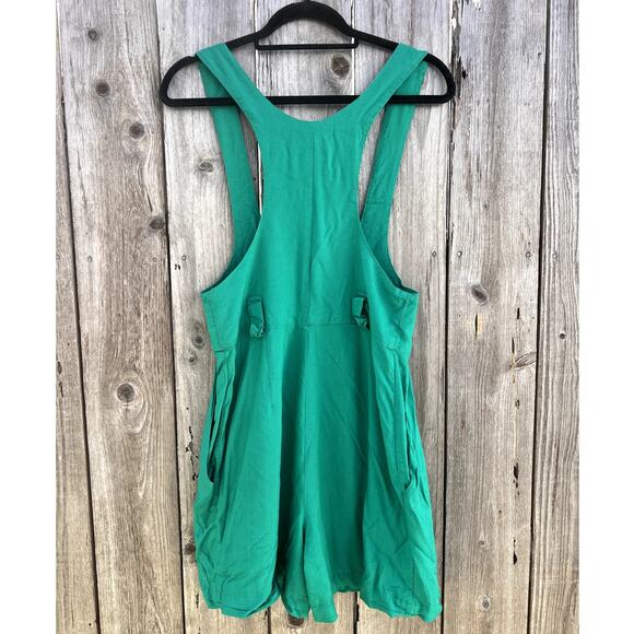 Express | Vintage 90s Sleeveless Romper Shorts Kelly Green Size Small - Picture 5 of 7